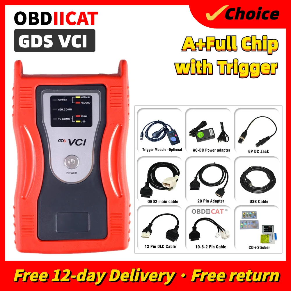 GDS VCI AUTO Diagnostic Tool For KI-A Hyu-ndai Scanner OBD2 Diagnose Programming Interface Firmware With US / Euro To Choose