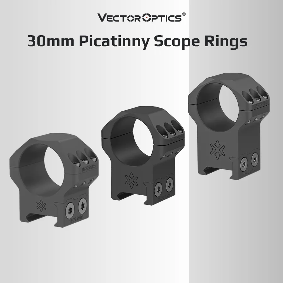 Vector Optics Stahl-Zielfernrohrringe 30mm 1"/1,25"/1,5" Niedriges, Mittleres und Hohes Profil für 20mm Schienen Jagd-Zielfernrohre Ringhalterung