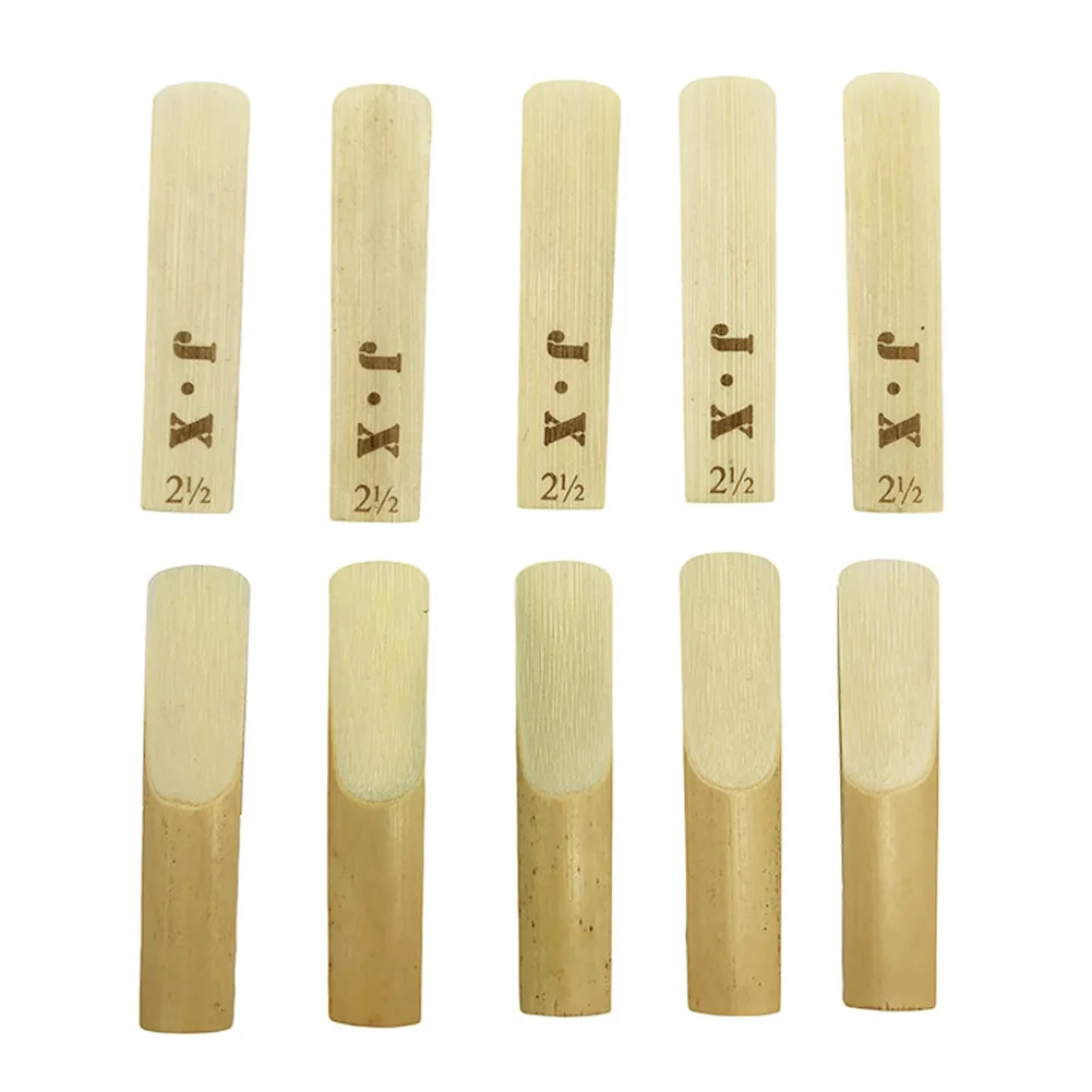 10Pcs Saxophone Reeds Strength 2.5 For Alto Soprano Tenor Sax And Clarinet For Intermediate And Advanced Music Practice