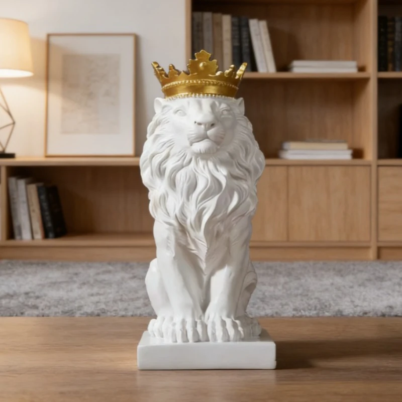 

Статуэтка льва в европейском стиле для декора гостиной, каминной полки, стола, художественное изделие, фигурка животного