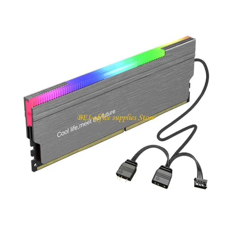 

COOLMOON Desktop Computer Heatsink 5V 3pin Memory Radiator Cooling ARGB Addressable Memory Heatsink CR-D134S DDR3