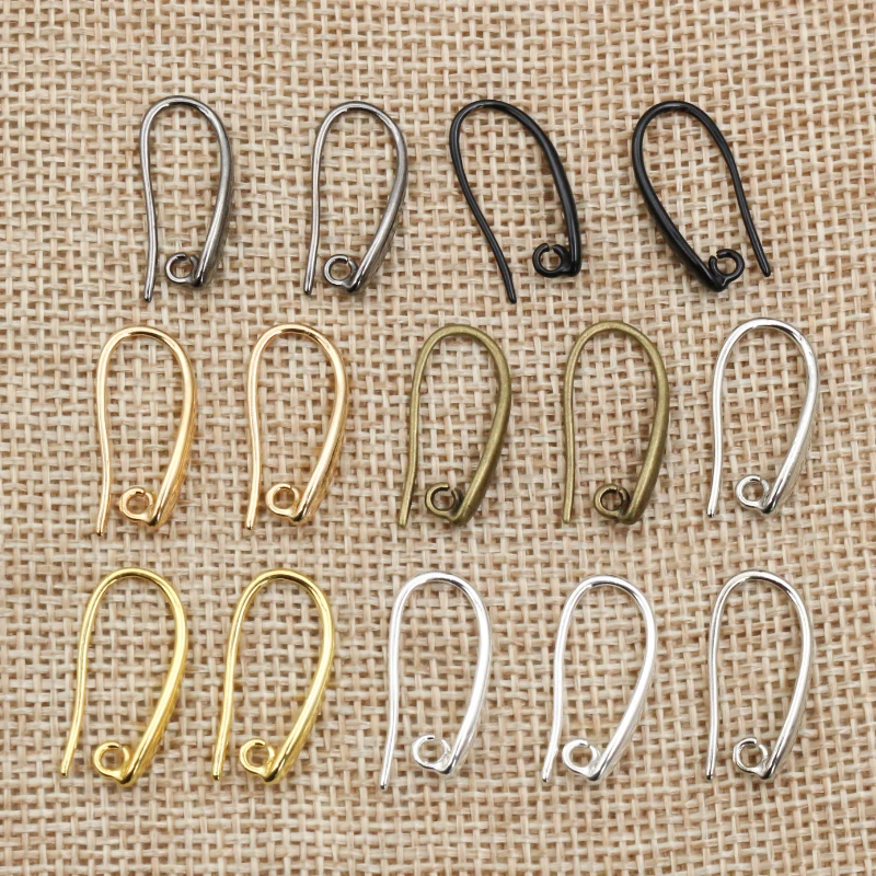 20x11mm 10pcs High Quality 7 Colors Plated Brass French Earring Hooks Wire Earrings Clasps Settings Base Settings Whole Sale