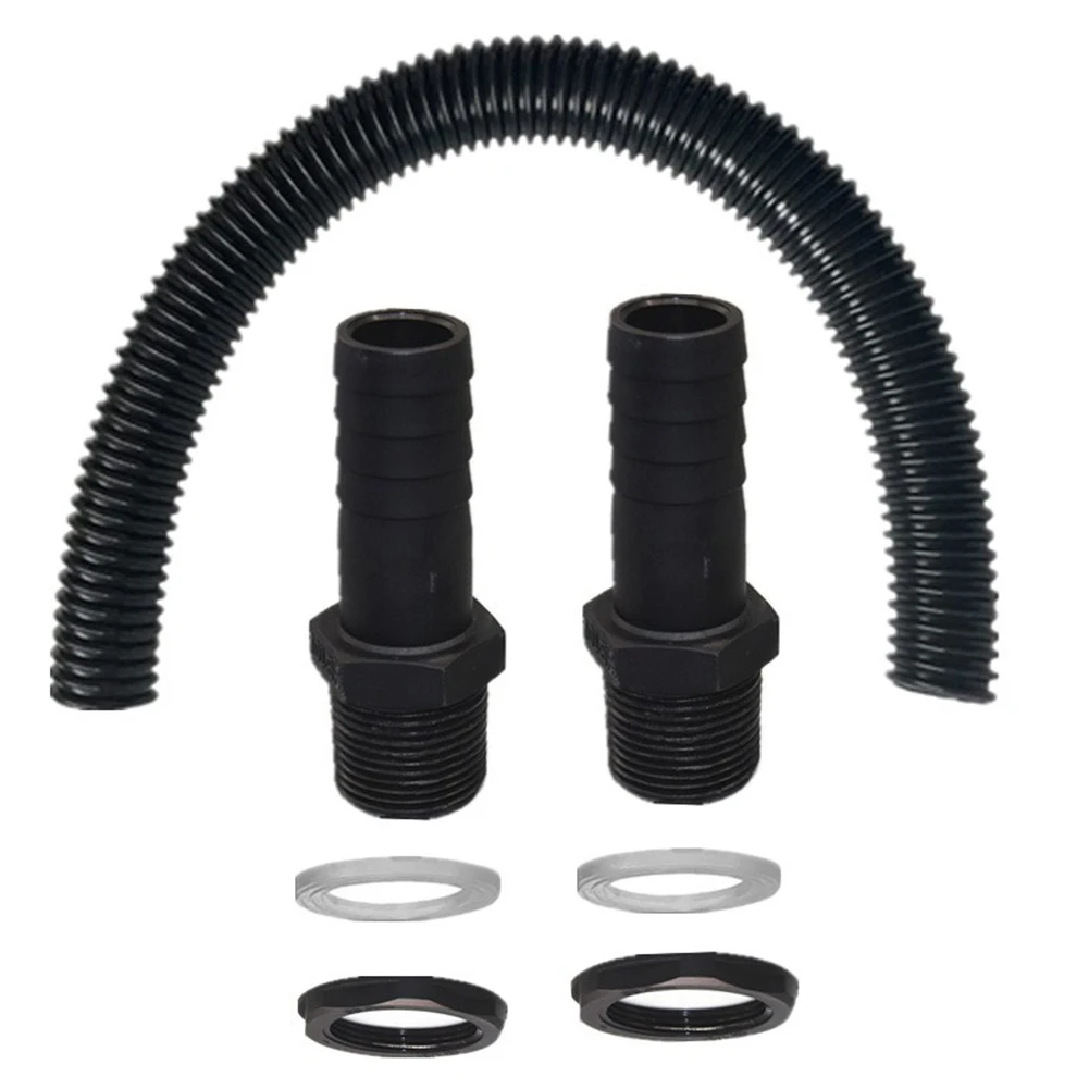 Water Butt Coupling Kit for 3/4 Thread Systems with 50cm Pipe Extension and Complete Hardware to Link Two Collection Units