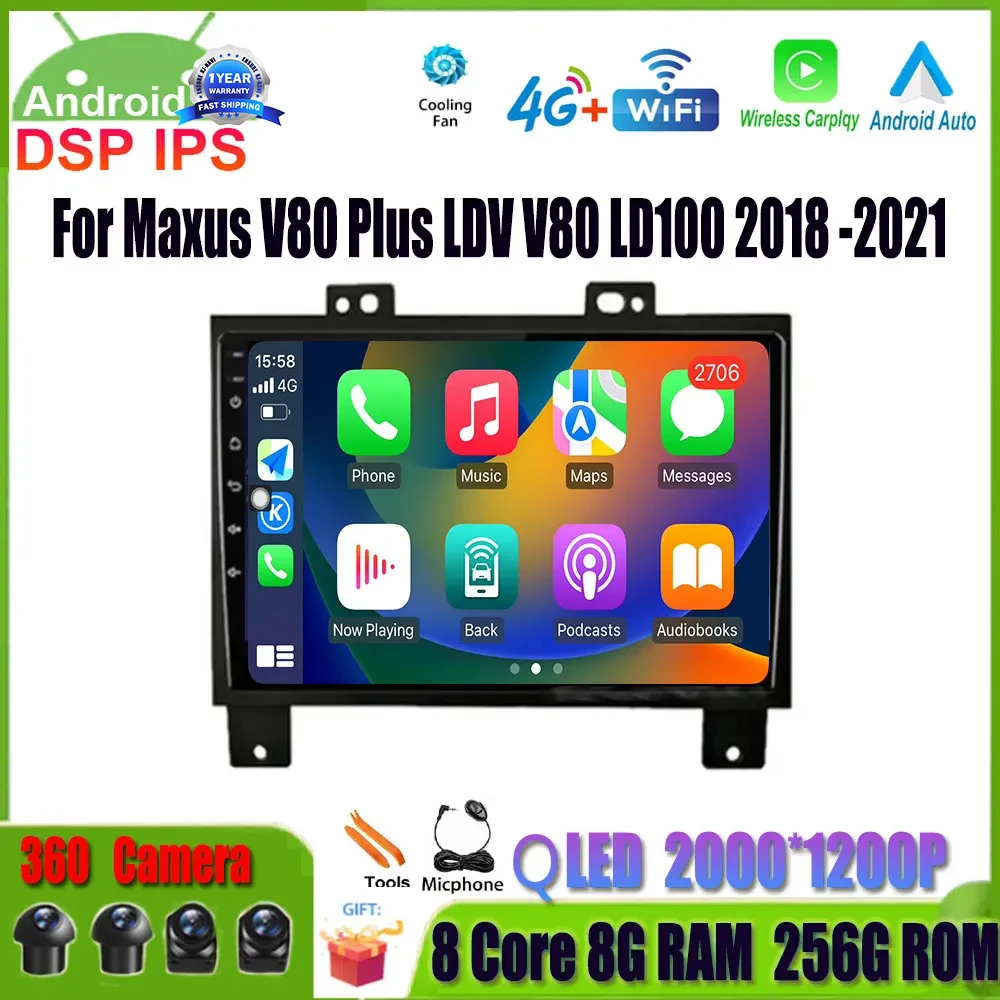 

Android 14 For Maxus V80 Plus LDV V80 LD100 2018 -2021 Car Radio Multimedia Player Stereo Carplay Video GPS Navigation No 2 Din