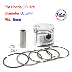 125CC XL125 CG125 56.5mm 15mm Piston Rings Kit For Honda Lifan ZongShen JX125 ATV Dirt bike Buggy Motorcycle Parts