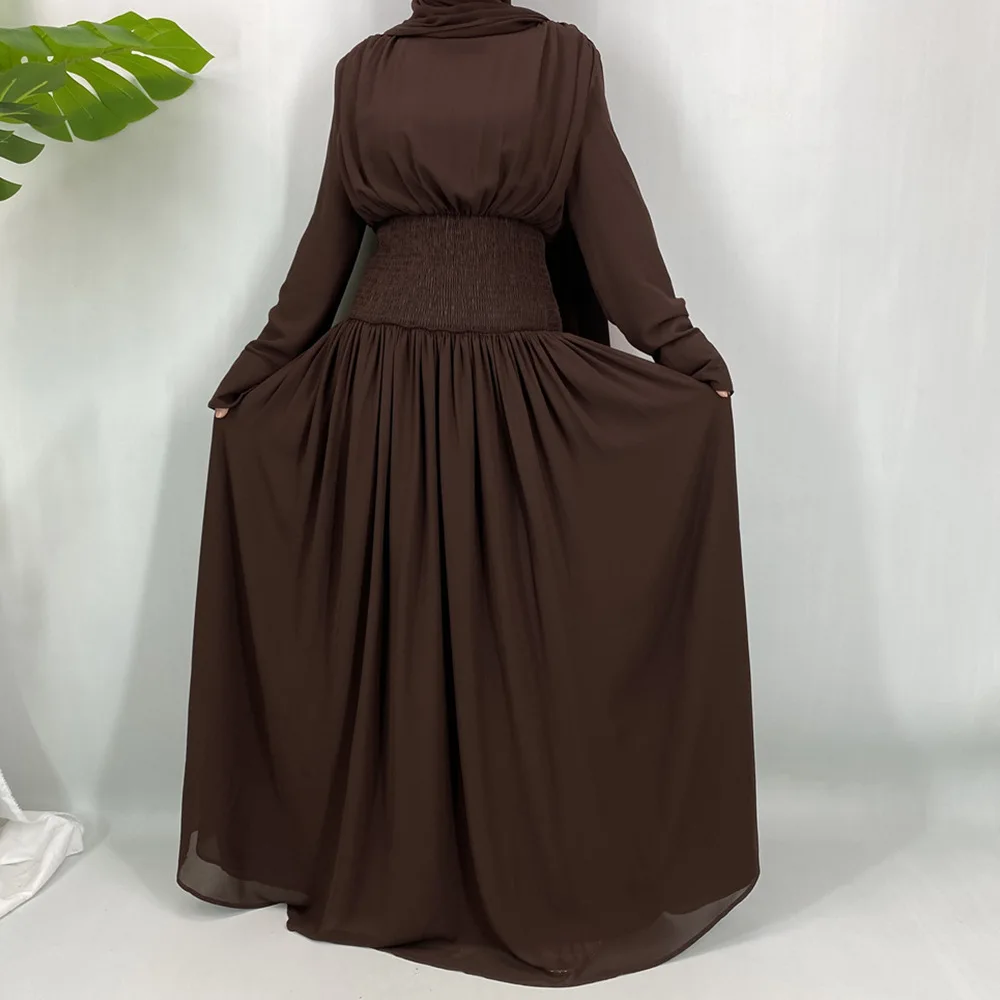 

Elegant Women Chiffon Maxi Dress Dubai Abaya Turkey Kaftan Modest Muslim Hijab Dresses Islam Clothing Caftan Marocain Femme Robe