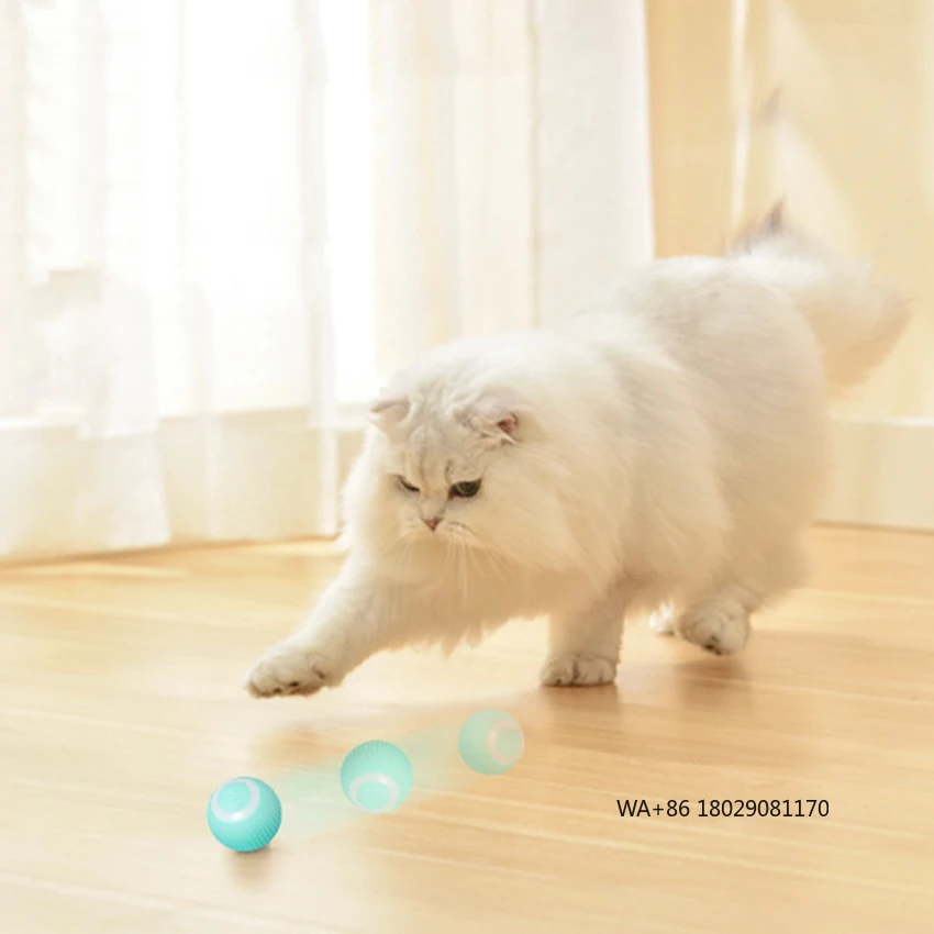 Электрические самокатающиеся игрушки для жевания собак, интерактивный шарик для прыжков кошек, умный гравитационный катящийся шарик для домашних животных