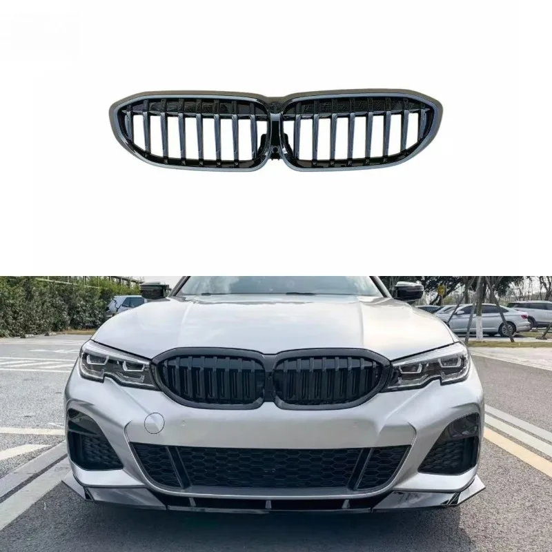 

For BMW 3 Series G20 G28 2019-2022 Single Slat Night Package Gloss Black Front Kidney Grille Upgrade Modification Accessories