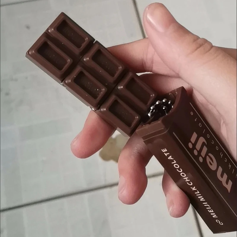 Hot Simulated Meiji Chocolate Fidget Toy Bendy Snap-And-Play Stress Relief JP Style Keychain Pendant Funny Gift Creative Gadgets image 3