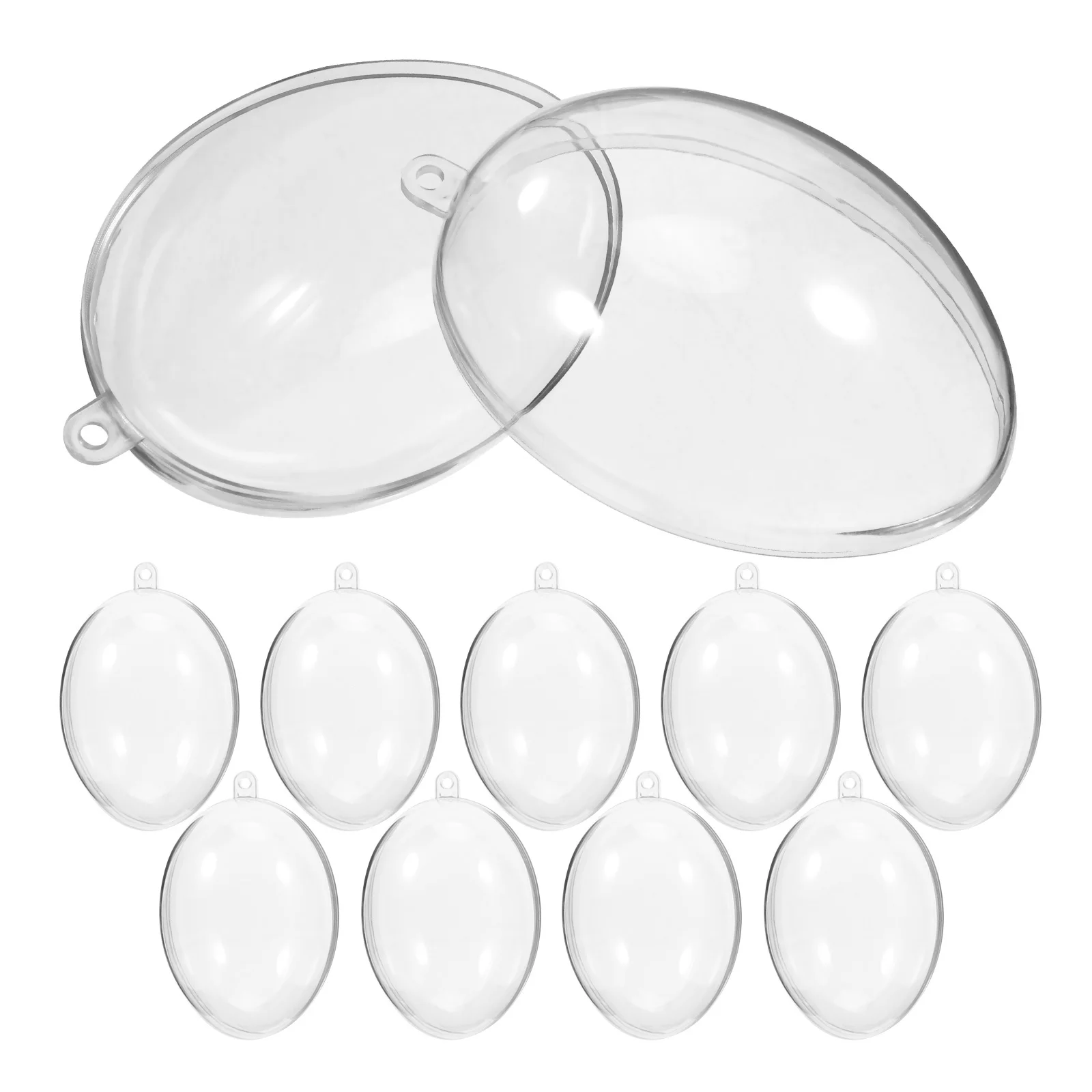 

10Pcs Transparent Fillable Ornament Balls Eternal Flower Hanging Pendants for Christmas Tree Decor DIY Clear Plastic Baubles