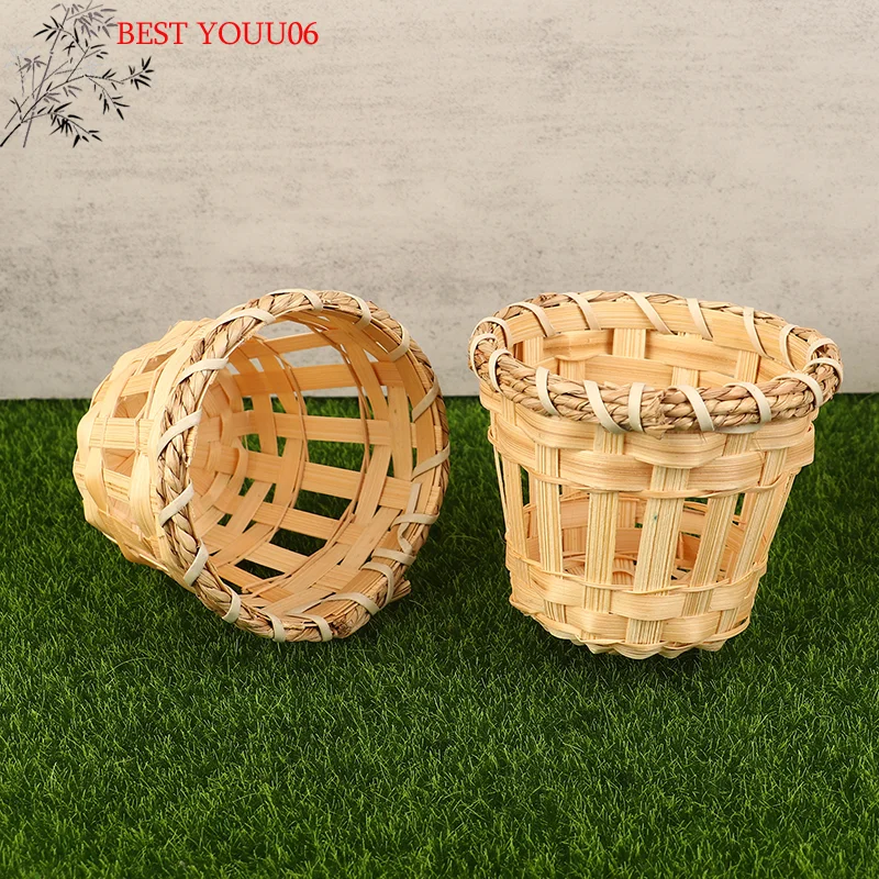 Hot 2Pcs Lamp Shade Light Cover Shades Chandelier Drum Woven Cage Bulbceiling Rattan Pendanttable Wicker Lamps Cottage Country