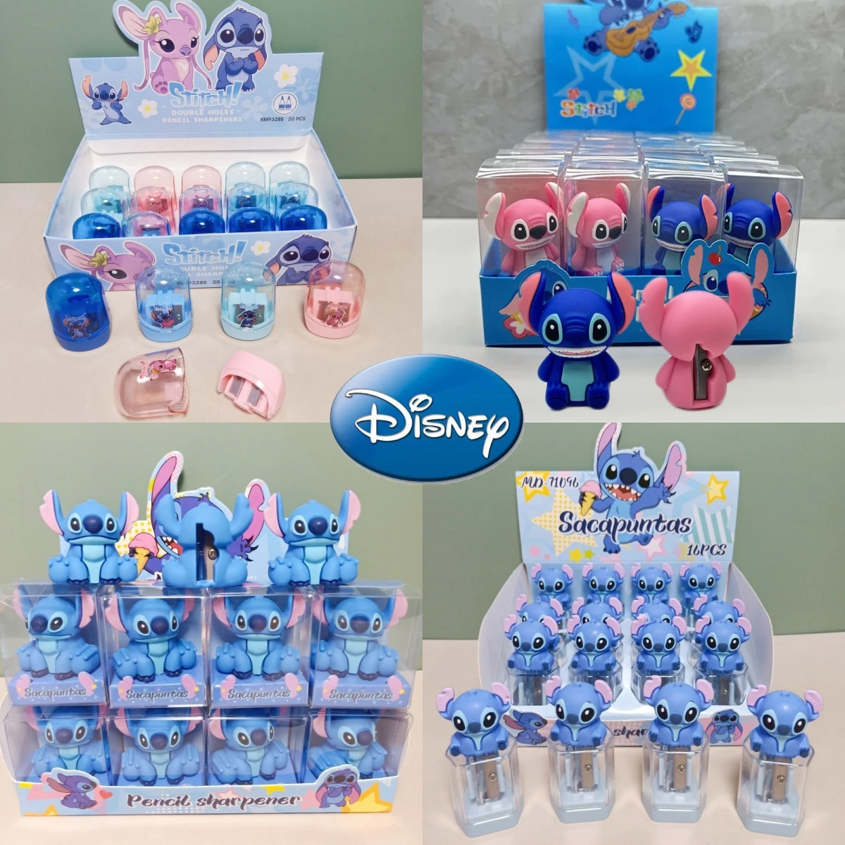 

Cartoon Disney Stitch 3D Double Hole Pencil Sharpener Student Stationery Prizes Portable Pencil Tool Ornaments Pencil Sharpener