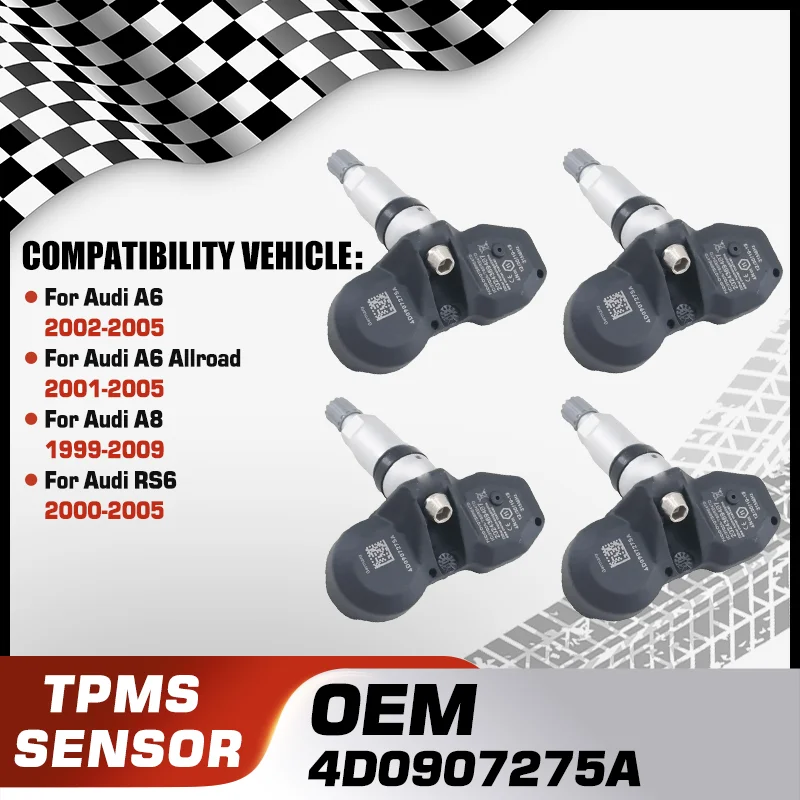 

4D0907275A For Audi A6 2002-2005 Audi A6 Allroad 2001-2005 Audi A8 1999-2009 Audi RS6 2000-2005 Car Tire Pressure Sensor TPMS
