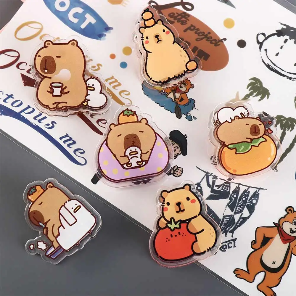 Portable Transparent Paper Clip Animals Pattern Bookmark Double Sided Kids Photo Sealing Clamp School Student Desk Organizer