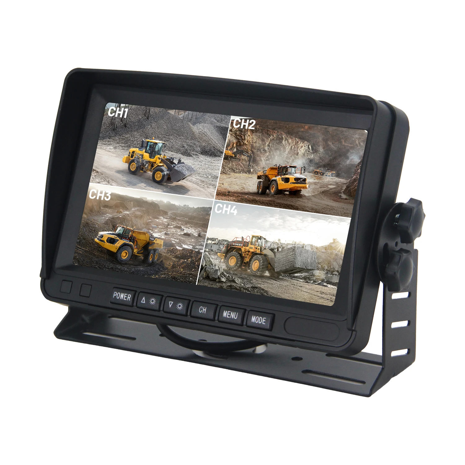 hit product7-inch 4CH Waterproof Truck Rear View Camera System with Around View Monitor, Top Driver Safety Backup Aid