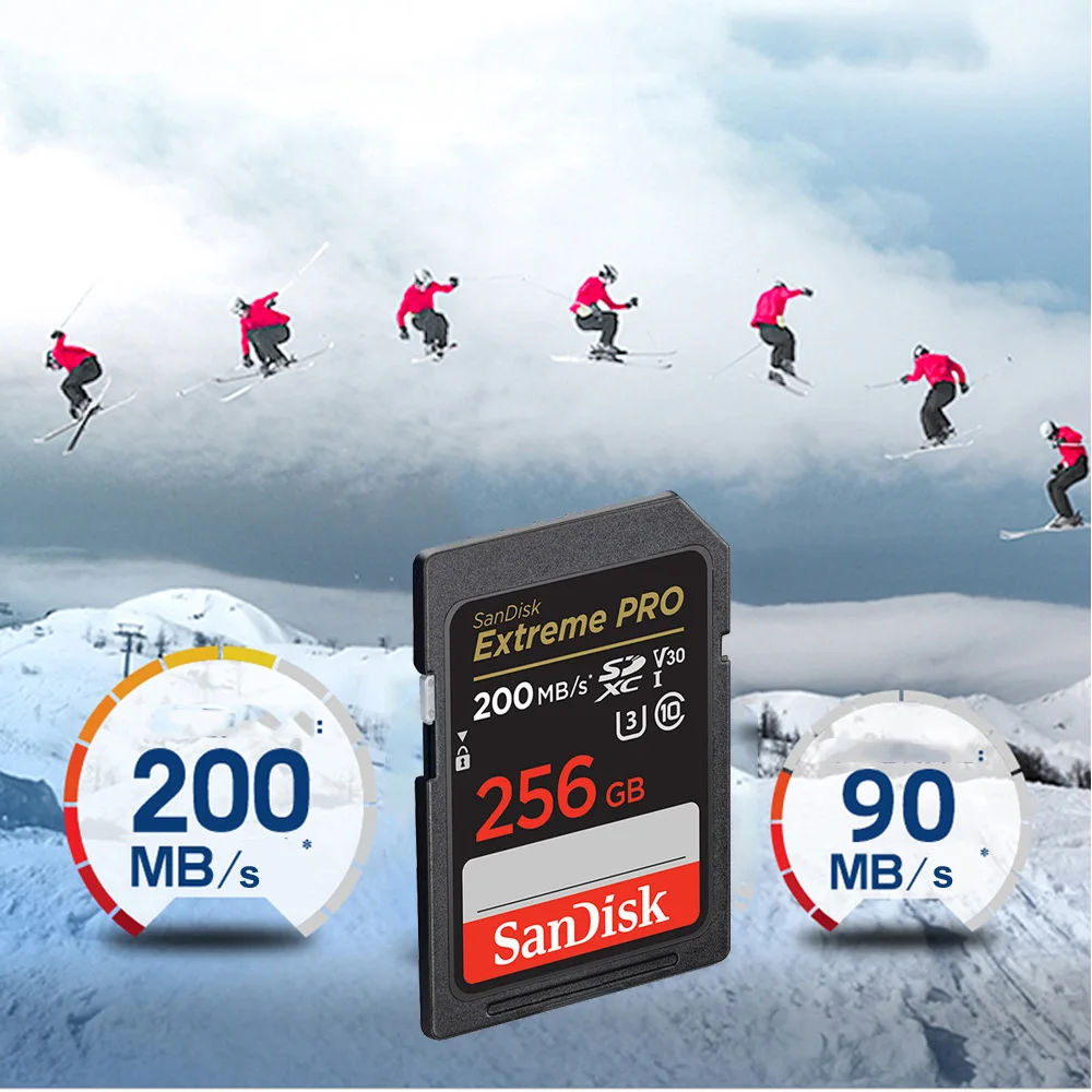 بطاقة SD كاملة الحجم من SanDisk 32 جيجابايت SDHC C10 64 جيجابايت 128 جيجابايت 256 جيجابايت بطاقة SDXC 512 جيجابايت cartao de memoria carte sd tarjeta لكاميرا فيديو عالية الدقة #6