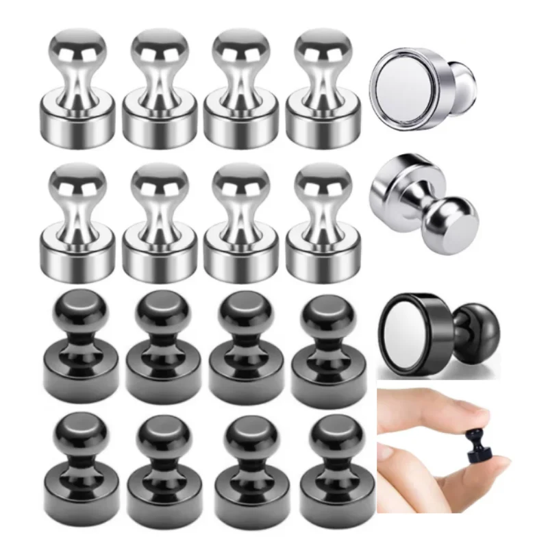 3/6/12/20pcs Metal Strong Neodymium Magnetic Pushpins Sucker Thumbtack Magnet Push Pins Whiteboard Fridge Magnets Office School