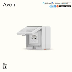 Avoir IP55 Waterproof Electrical Outlets Cover Tuya Wifi Connected Wall Power Socket EU Standard Plugs With Timer Home Appliance