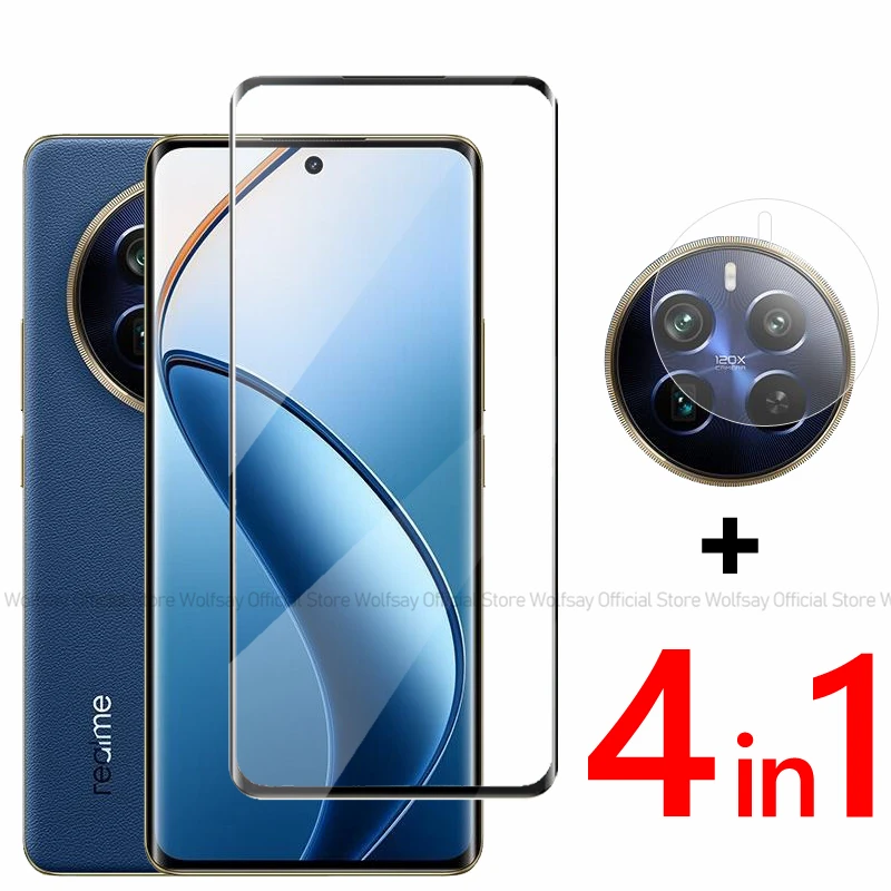 زجاج مقسى ثلاثي الأبعاد بحافة منحنية ، واقي شاشة الهاتف ، فيلم ، Realme 12 Pro Plus