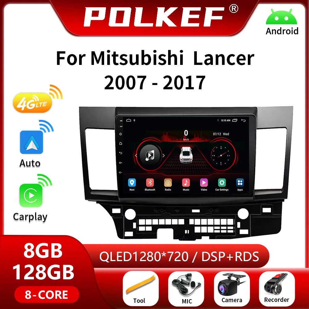 

For Mitsubishi Lancer 10 CY 2007 - 2017 Android Car Multimedia Video Player Navigation GPS 4G Carplay DVD 2 Din NO 2din Stereo