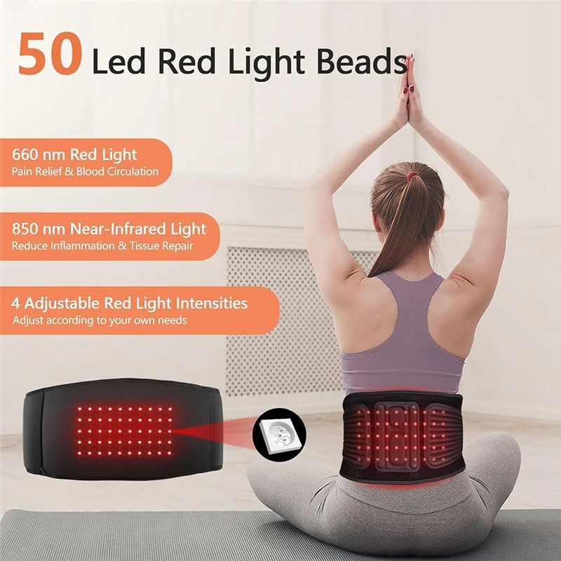 

Массажный пояс для нижней части спины, 4 режима, теплый и массажный, эргономичный поддерживающий массажный пояс, массажный пояс для талии и живота, спины