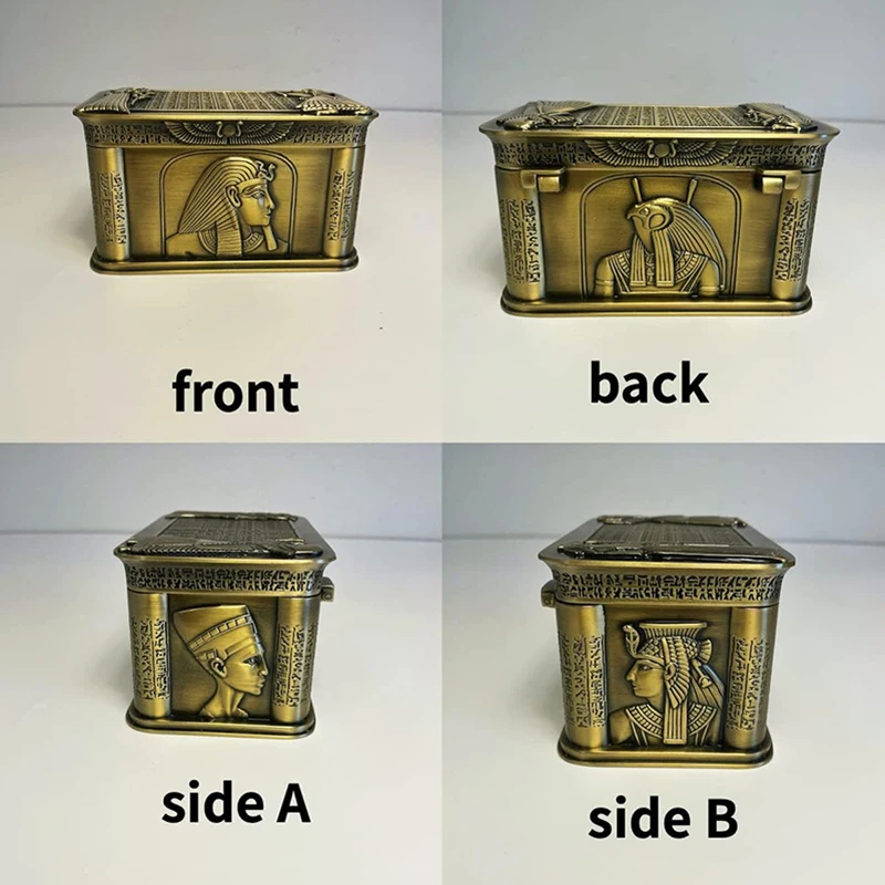 Retro Creative Metal Jewelry Box Ring Box Egyptian Pharaoh Style Storage Box Home Decor Christmas Gift New Year Gift