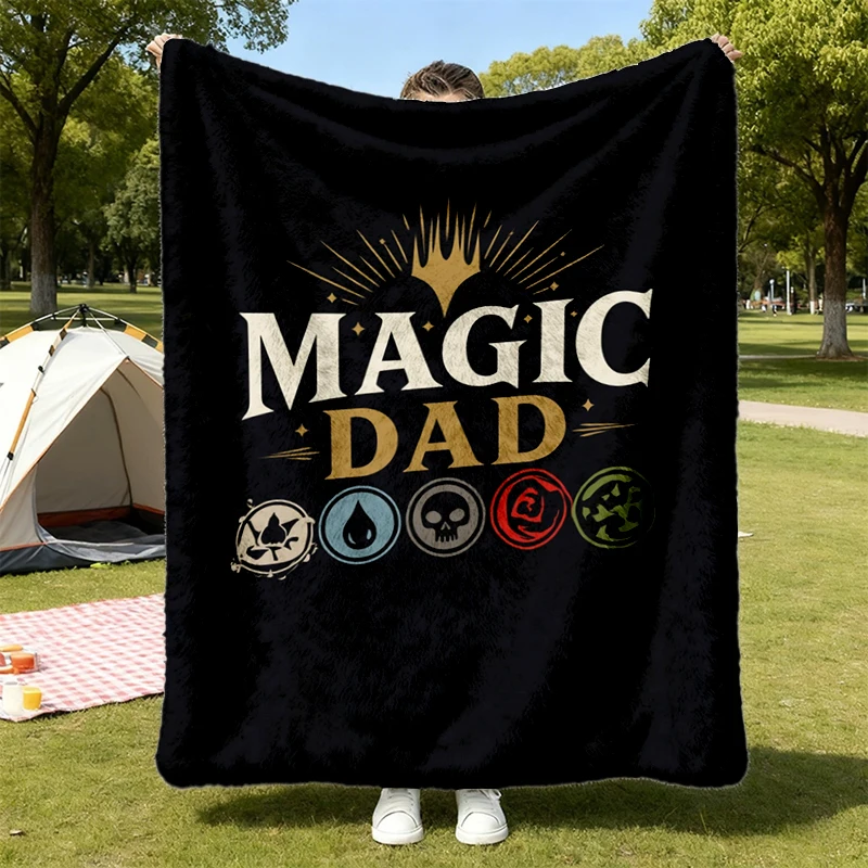 MTG Dad Flannel Blanket Flannel Throw, Father's Day Cozy Blanket, Magic The Gathering, Geek Nerd Dad, Game Dad, Gift