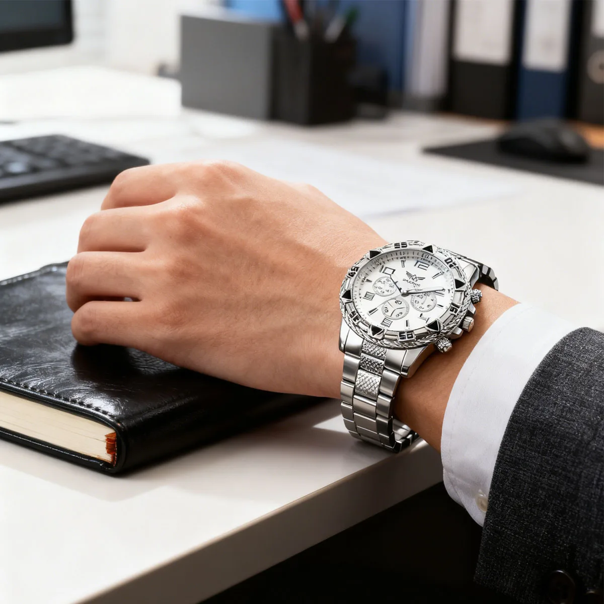 Fashionable Three Eye Digital Scale Men's Quartz Watch Is Suitable for Gatherings and Daily Use and Is The Best Gift for Men