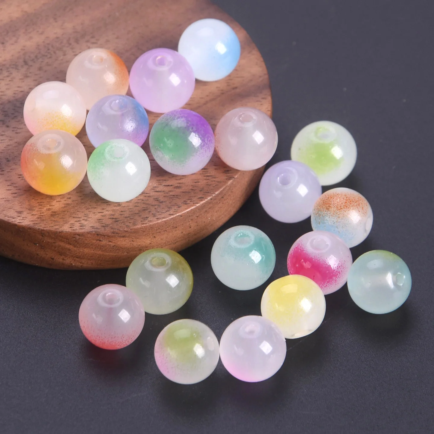 

Round 8mm 10mm Opaque/Crystal Glass Loose Beads Lot For Jewelry Making DIY Bracelet Crafts Findings