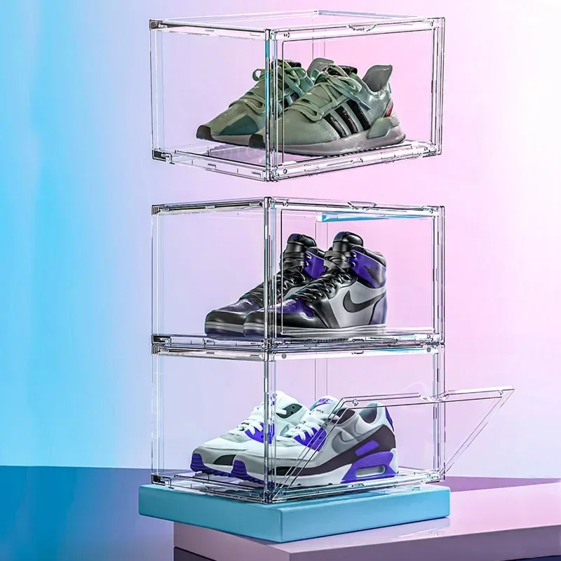 Spacious and Transparent Shoe Cabinet with Magnetic Door - The Ultimate Storage Solution