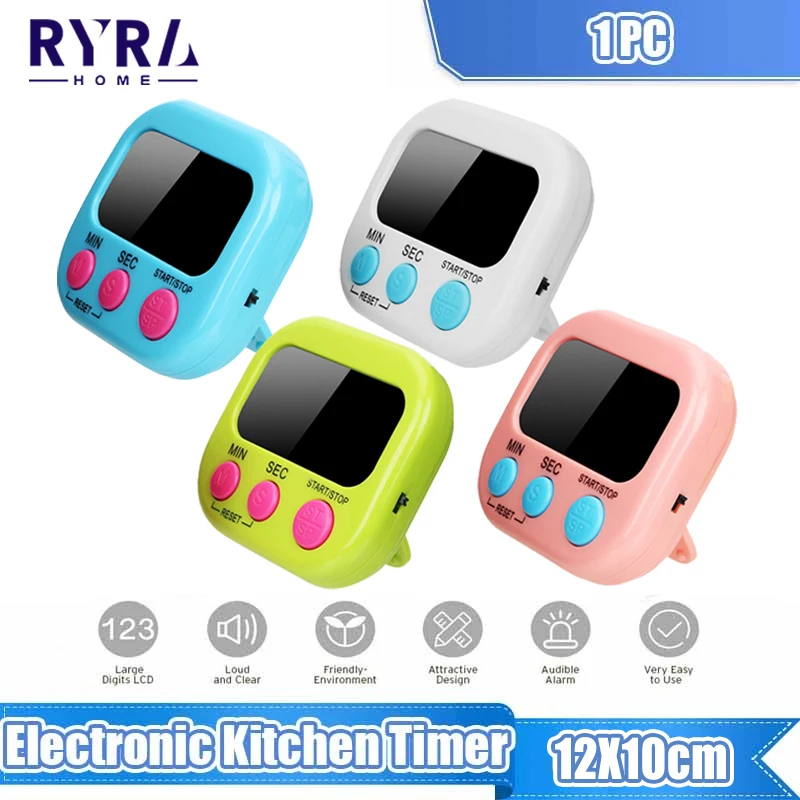 Electronic Kitchen Timer LCD Display Large Screen Electronic Timer  Mechanical Baking Cooking Timer Reminder Timing Stopwatch