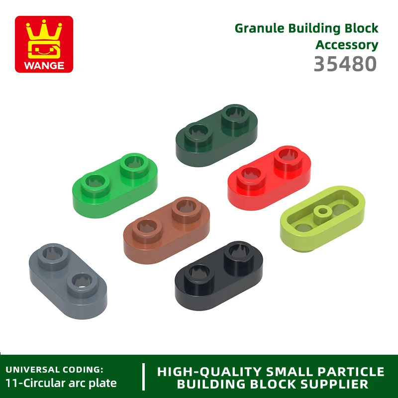 Wange 370Pcs/lot 35480 Round 1x 2 Open Stud Short Circle with 2 holes Block Moc Color Accessories Compatible with Brick DIY Toys