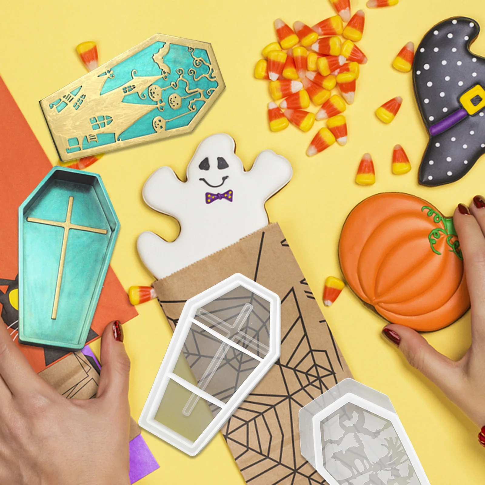 

1 set Crystal Glue Jewelry Box Silicone Molds Epoxy Resin Casting Coffin Shaped Storage Box Diy Craft Durable Mold Festival