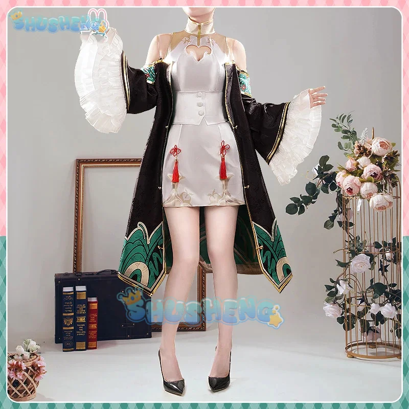 

Shusheng Vtuber Paterson Cosplay Costume Cheongsam Uniform Halloween Carnival Party Christmas Play Role Clothes Clothing