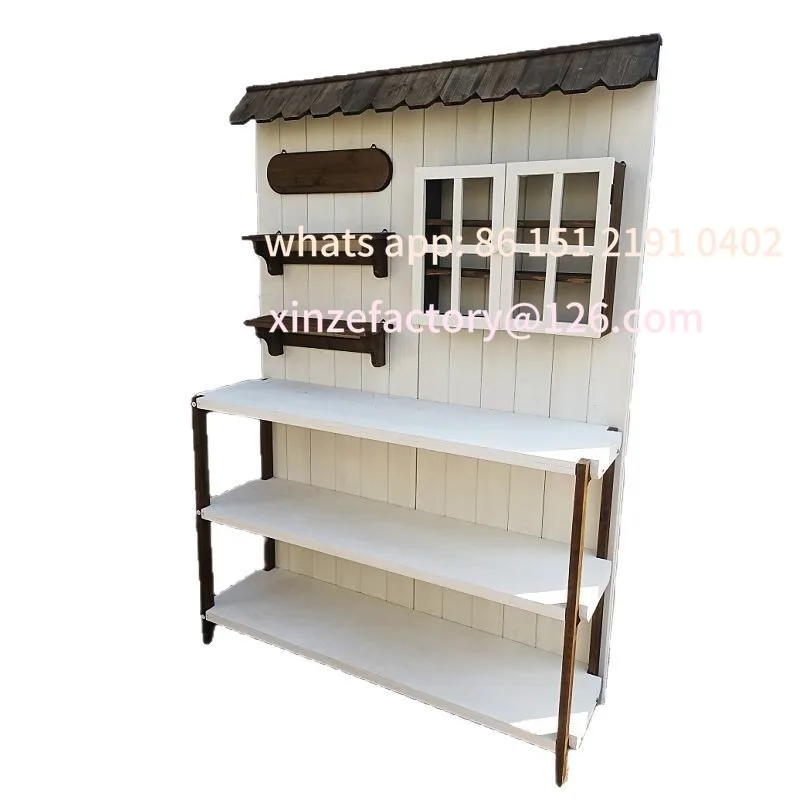 Customizable Outdoor Vintage Solid Wood Gardening Workbench Table