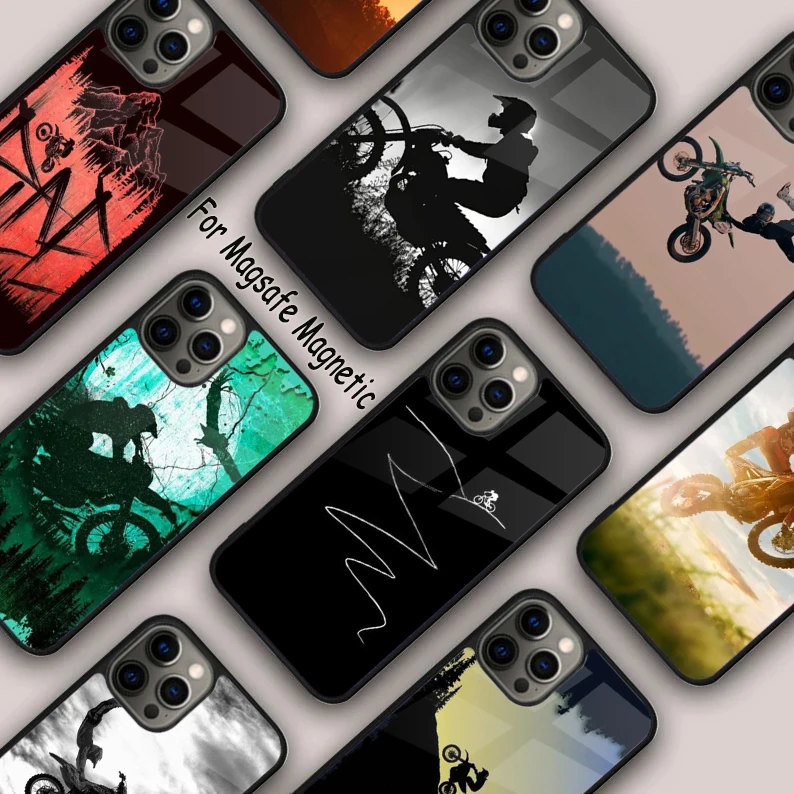 

Магнитный чехол для телефона Moto Cross Mountain для APPLE iPhone 17 Air 16 14 13 12 Pro Max 15 Plus с беспроводной зарядкой и чехлом MagSafe