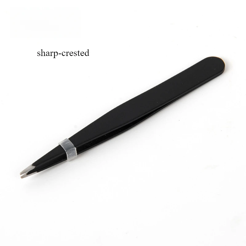 Black Stainless Steel Eyelash Tweezers Slanted Pointed  Front Mouth 96 Clip Makeup Tool Multi-purpose Eyebrow Tweezers Set