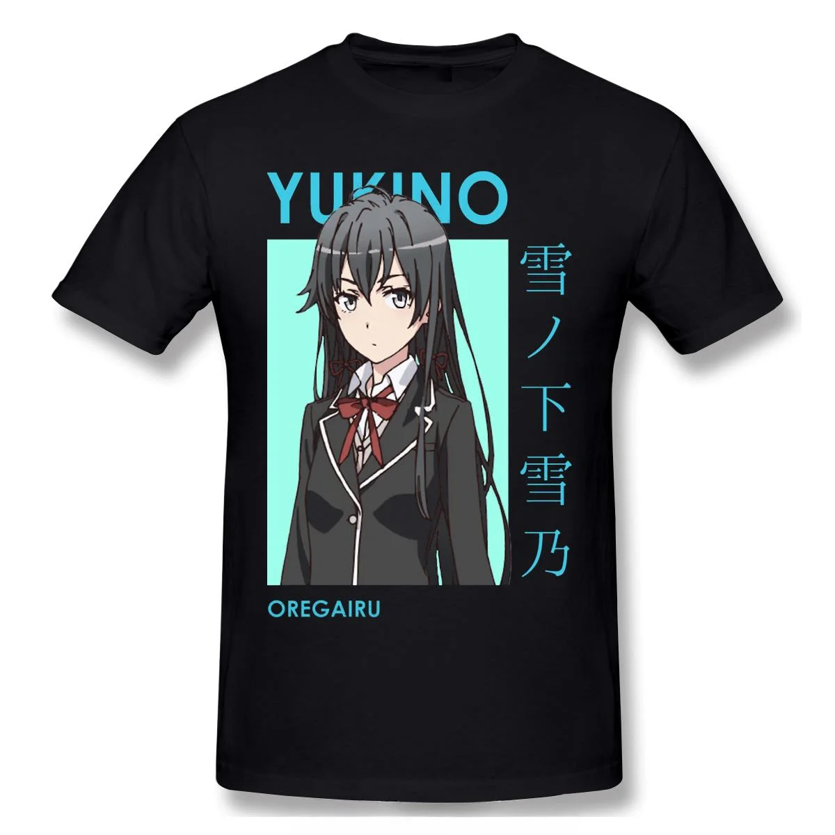 Yukino Yukinoshita Oregairu SNAFU Card Anime T-Shirt Funny Cotton My Youth Romantic Comedy Is Wrong Top Tees Harajuku Clothing