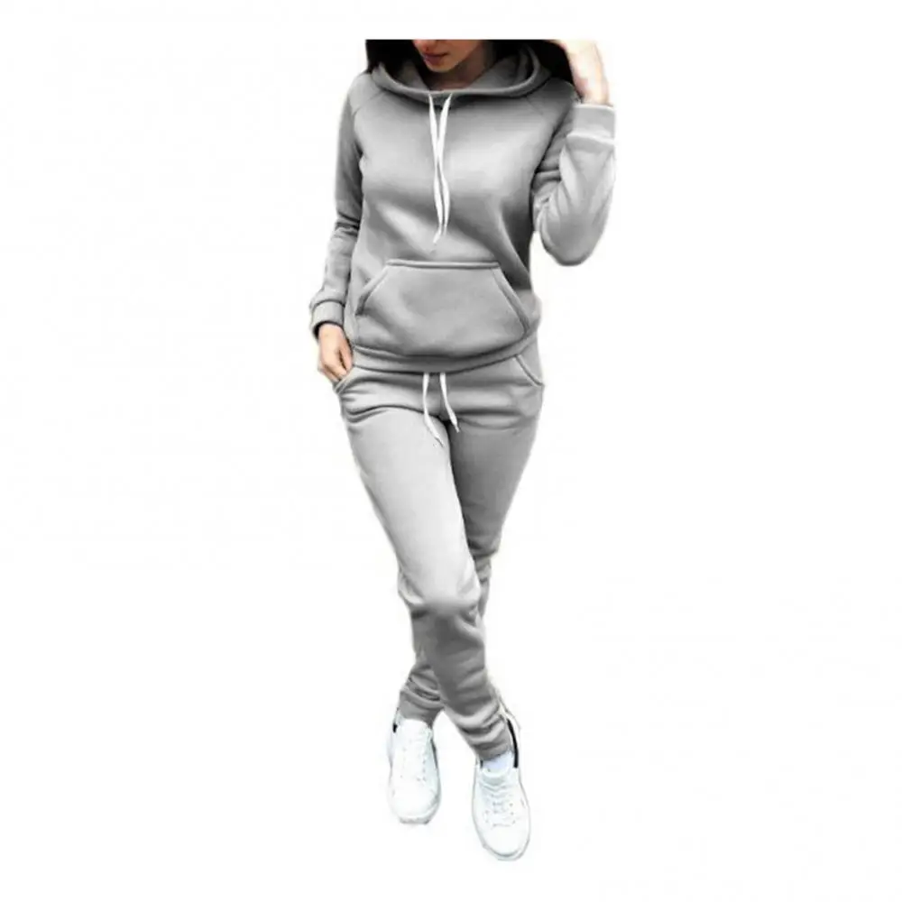 Woman Tracksuit Two Piece Set Winter Warm Hoodies+Pants Pullovers Sweatshirts Female Jogging Woman Clothing Sports Suit Outfits