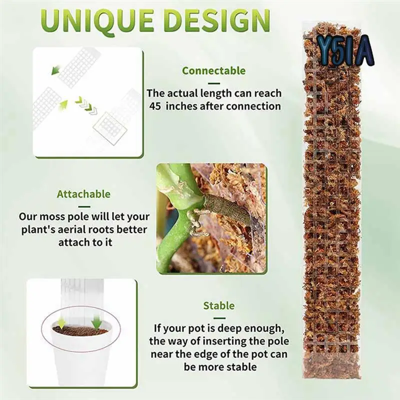 

Y51A-Moss Pole For Plants Plant Support Poles Indoor Potted Plant Sticks Support Train Creepers Plants To Grow Upward
