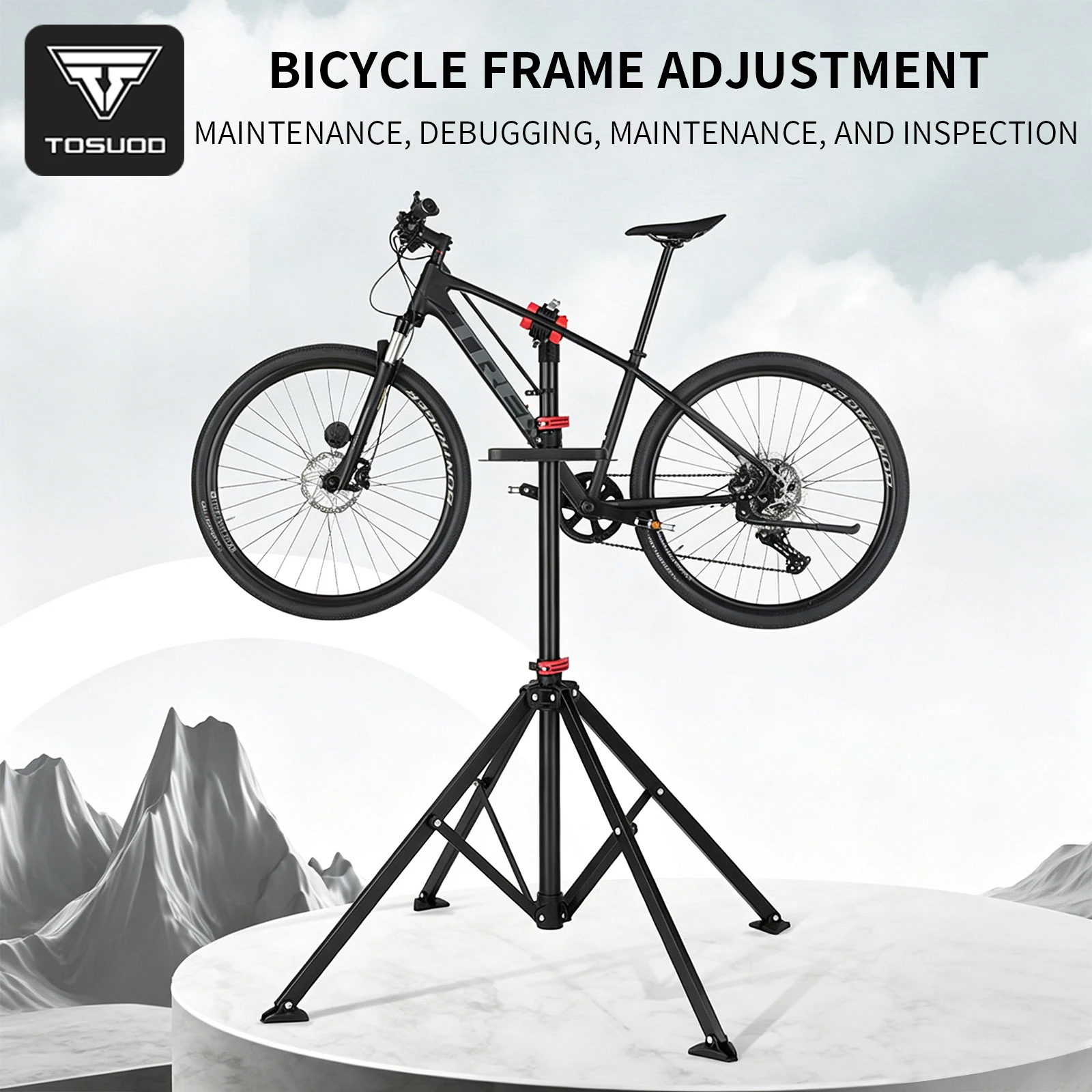 TOSUOD Fahrrad-Reparaturständer aus Nylon, Kohlenstoffstahl und ABS-Material, Professioneller Faltbarer & Teleskopischer Fahrrad-Reparaturständer