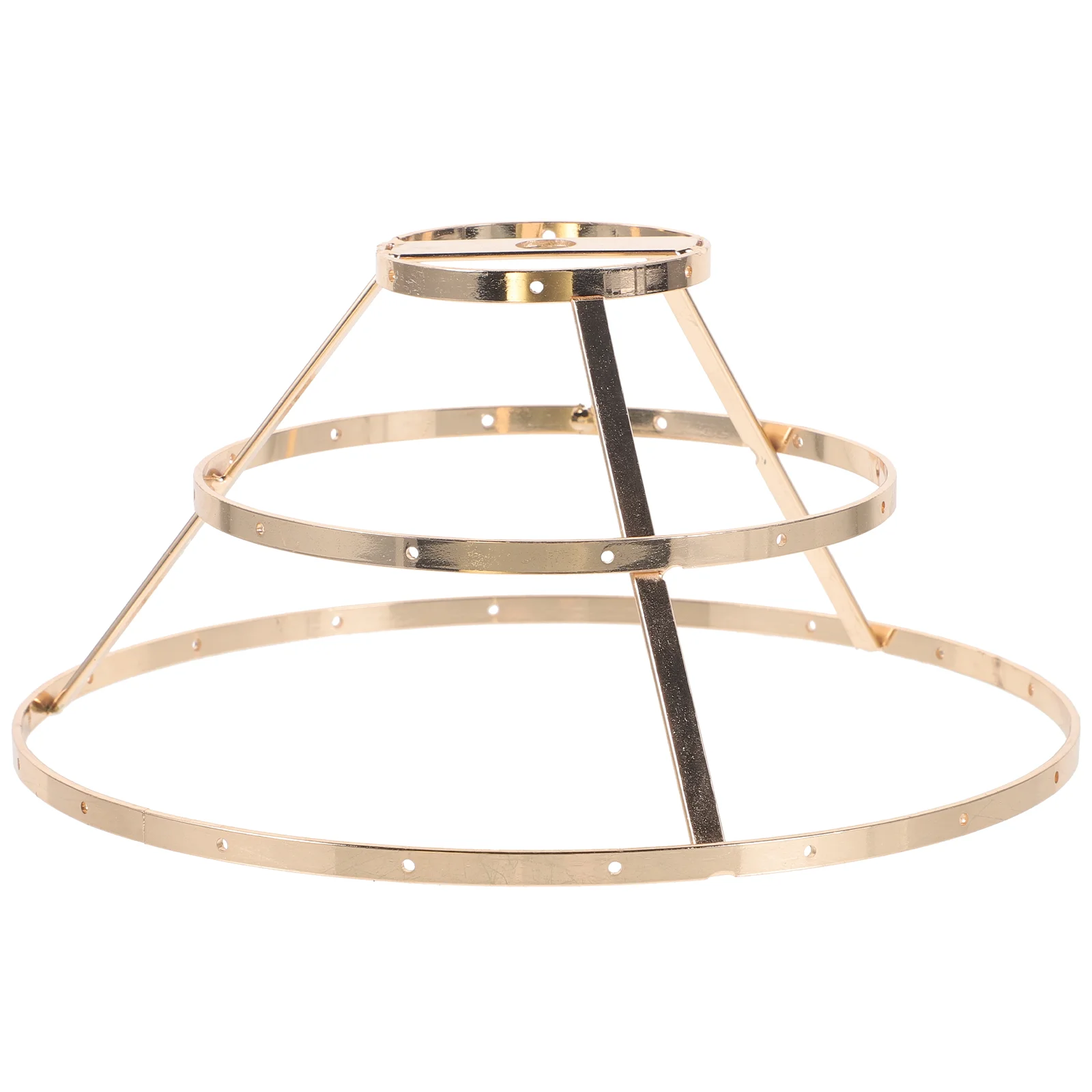

Bulb Shell Chandelier Hanging Lights Frame Pendant Lamp Shade Double Layer Table Holder Lampshade Frames Golden DIY for Metal