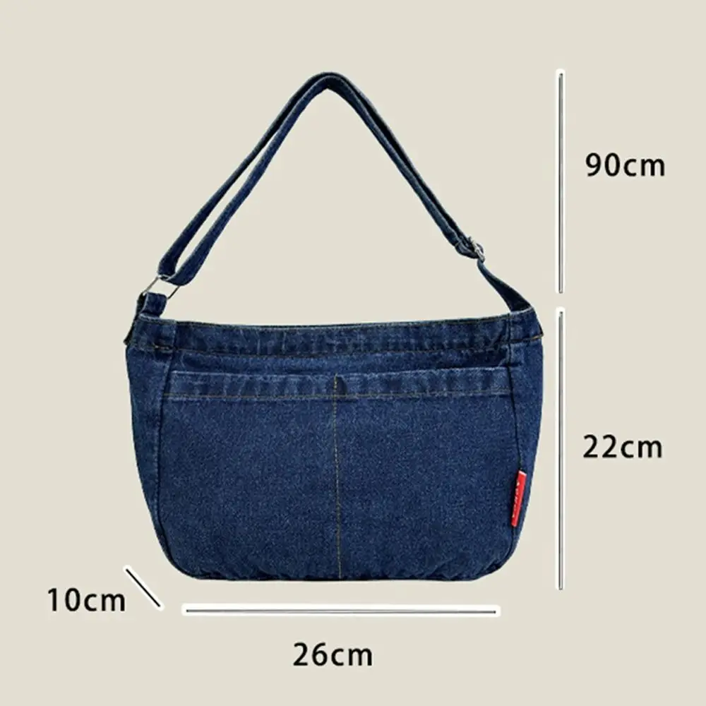 Tkaniny dżinsowe torby Crossbody osobowość bardzo duża pojemność torebka torba w stylu Vintage torebka dżentelmeńska