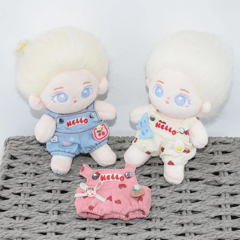 

Kawaii брюки на бретелях 10 см, хлопковая кукольная одежда, платье «сделай сам», кролик идол, плюшевая кукольная одежда, сэндвич, розовая одежда для кукол 10 см, одежда для девочек
