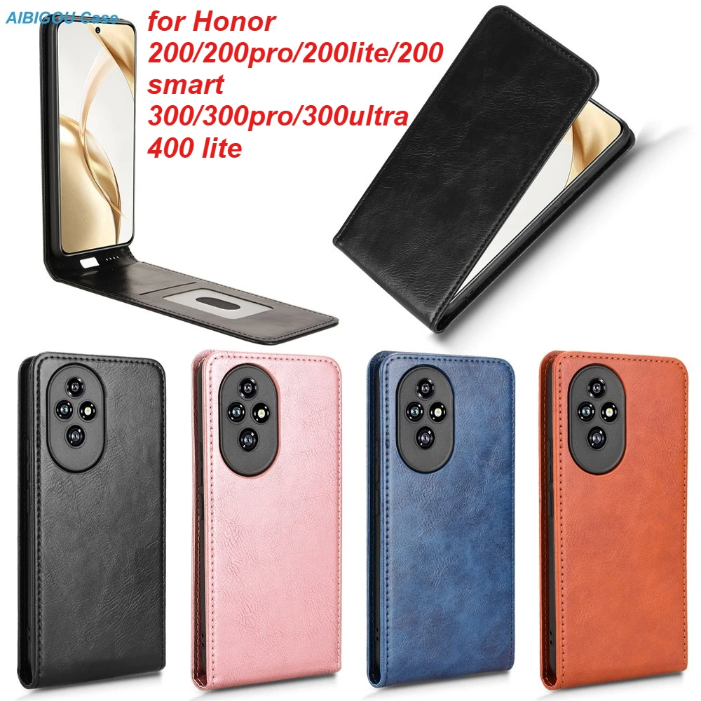 Funda Vertical Tipo Libro de Cuero Retro de Lujo para Honor 200, Honor 200 PRO, Smart 300 Flip, con Cubierta 360 para Honor 200, 400 Lite