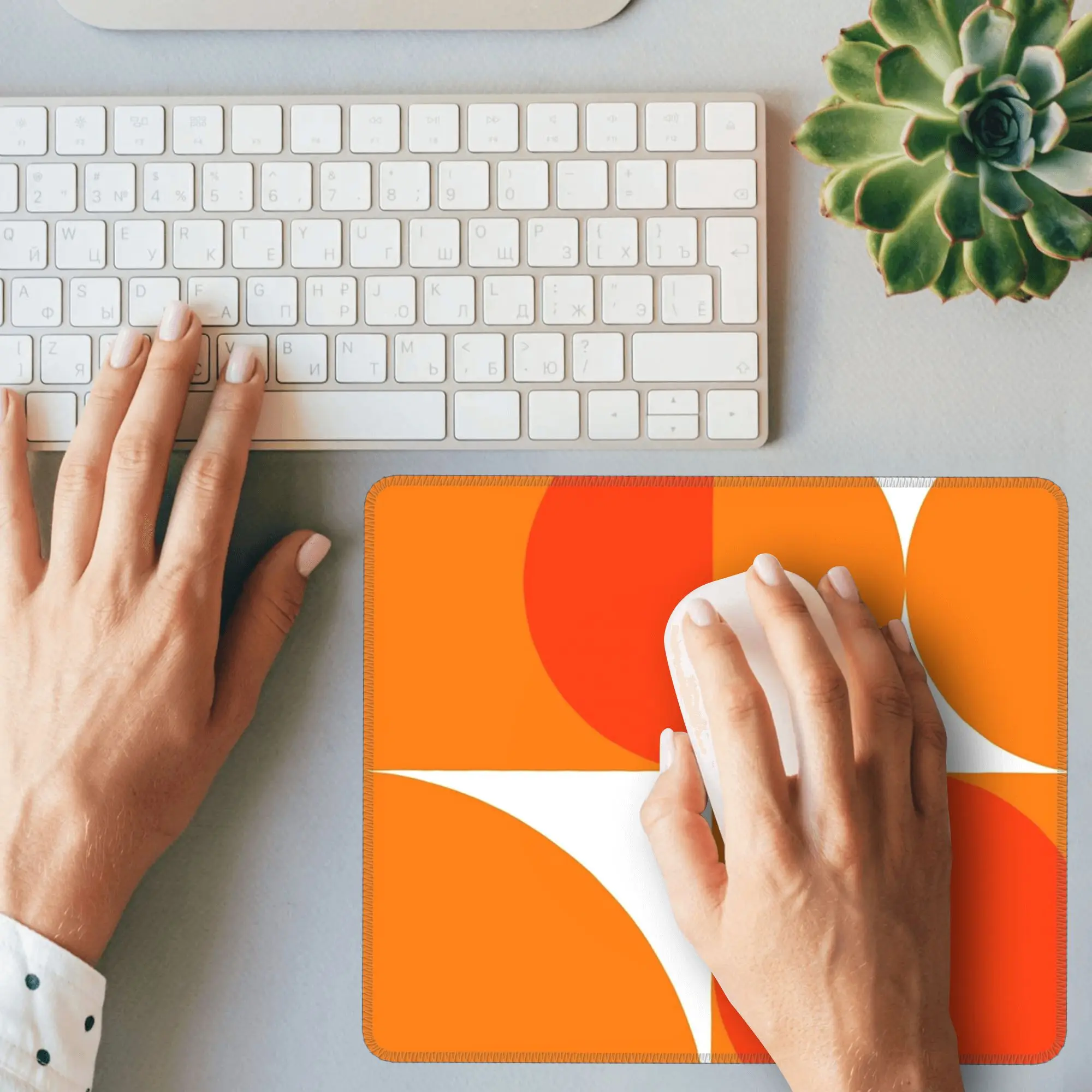 برتقالي Bauhau ماوس الوسادة الكمبيوتر لوحة المفاتيح ماوس حصيرة ألعاب الكمبيوتر المحمول مكتب حصيرة مكتب الملحقات الجدول الحصير