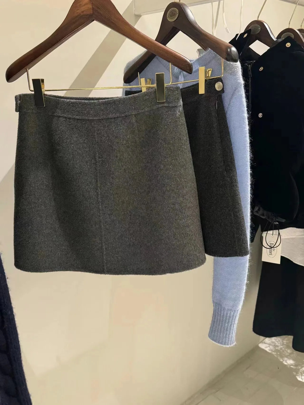 Dongda Gate Eight Milk Home Cintura alta Corte A 00 Falda de lana ort Falda larga Sve irt Top Court Sle Corte suelto Adelgazante Cotto...