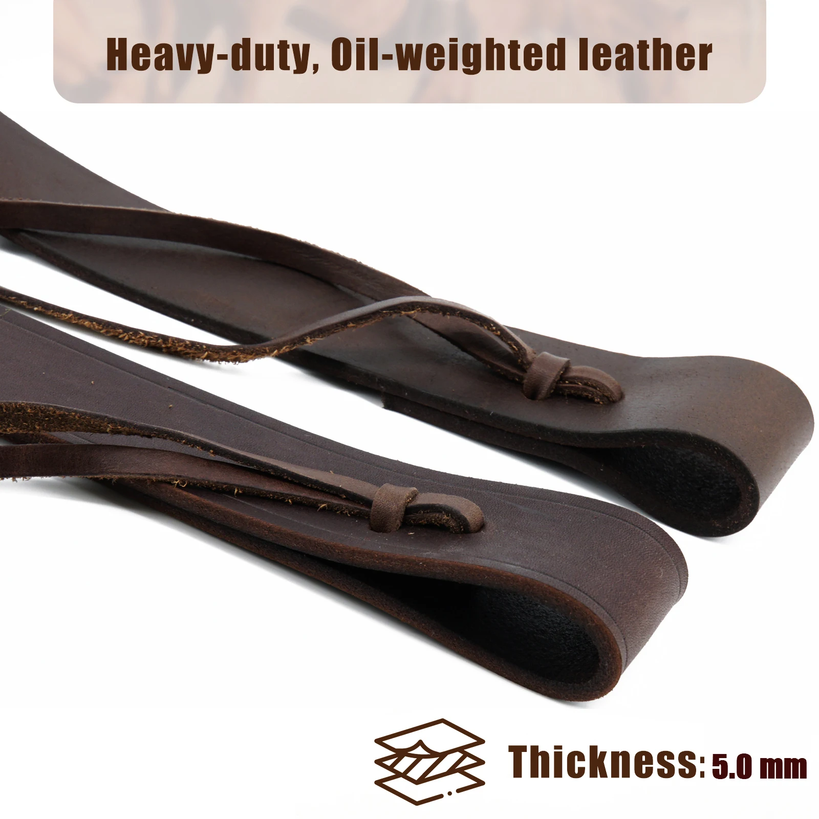 Heavy Oil Harness Leather Latigo, Off Billet and Cinch Straps Set for Western Horse Saddle