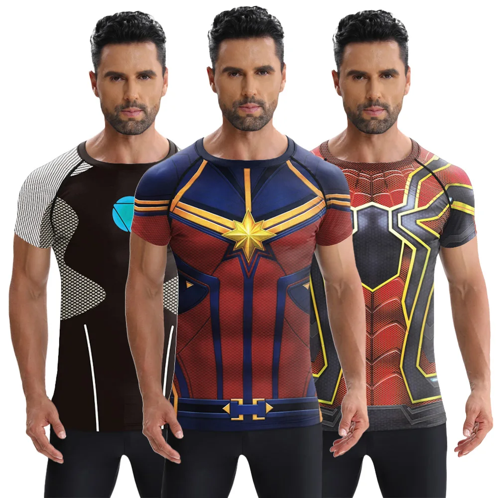 

Men's Shirt 3D Digital Spider Print Street Fashion Spider Series Tees Summer Short Sleeved T-Shirt Male Compression Clothing