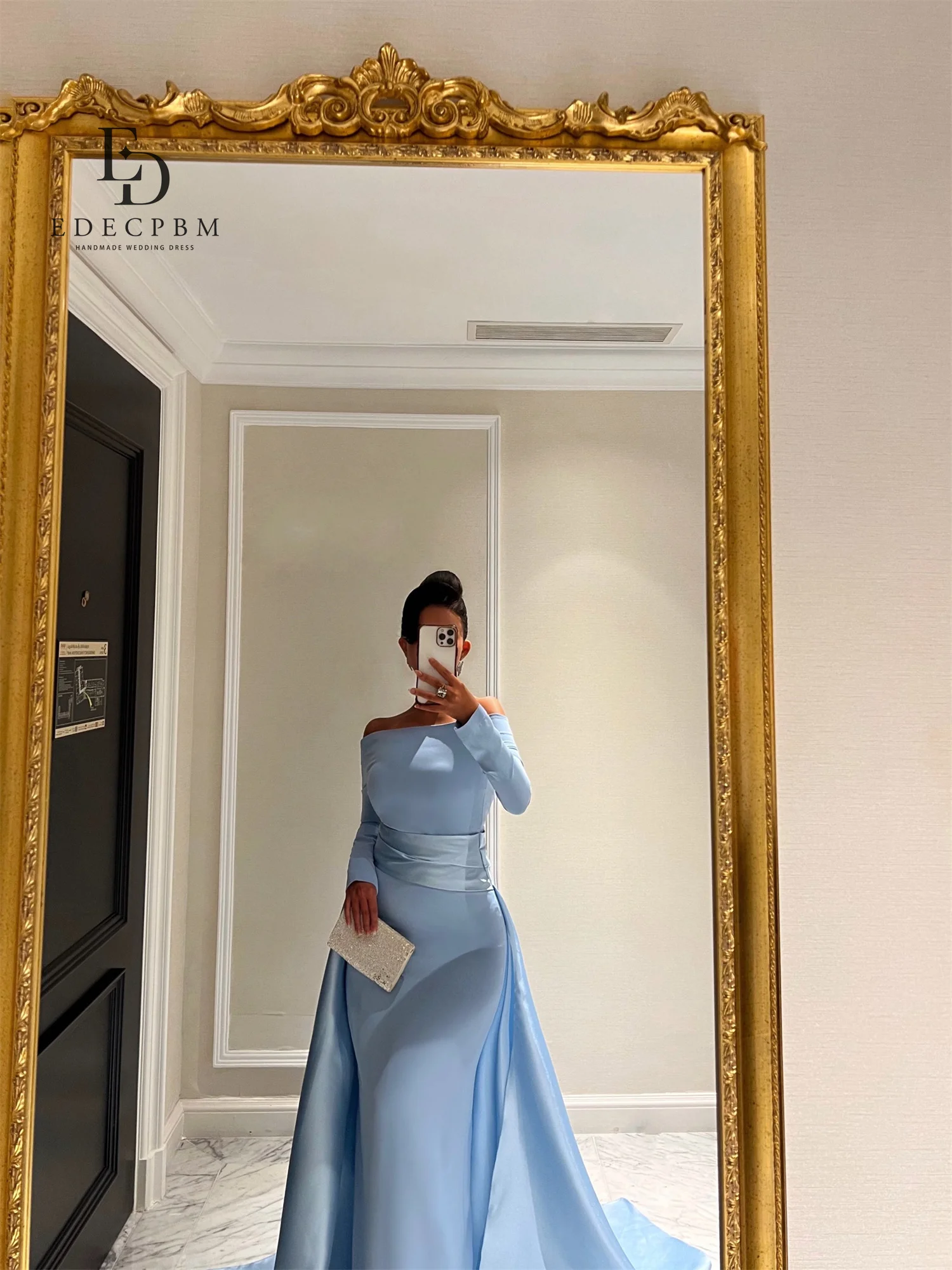 EDECPBM Abiti da sera chic Abiti da sera per occasioni speciali Abiti da ballo di lusso 2025 Sirena personalizzata Blue Tail Party